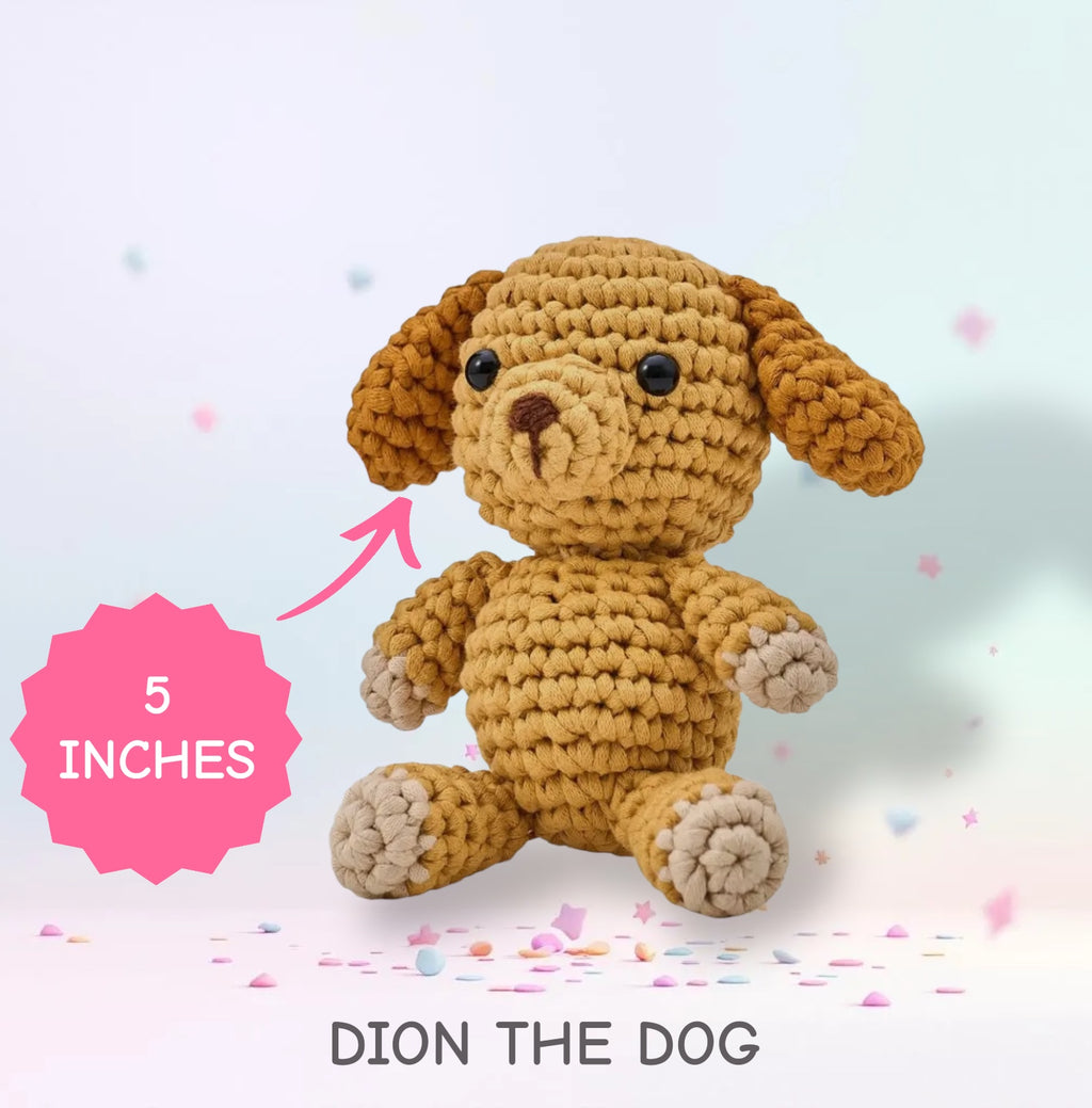 🐾 Dion the Dog Amigurumi Crochet Kit