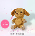 🐾 Dion the Dog Amigurumi Crochet Kit