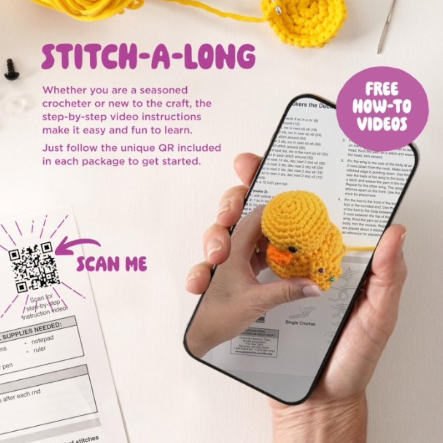 Two A-Dough-Rable Amigurumi Crochet Kit