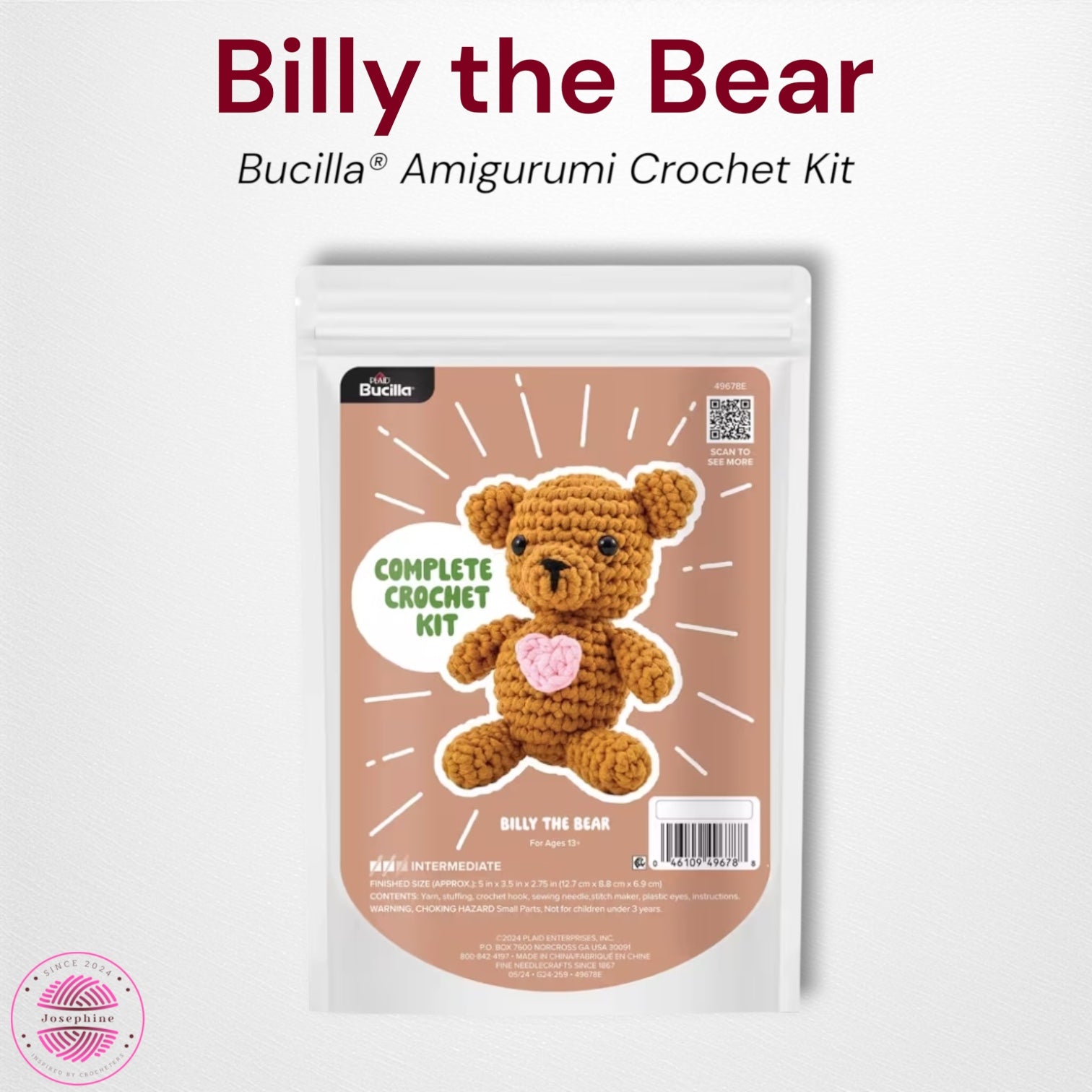 Billy the Bear Amigurumi Crochet Kit