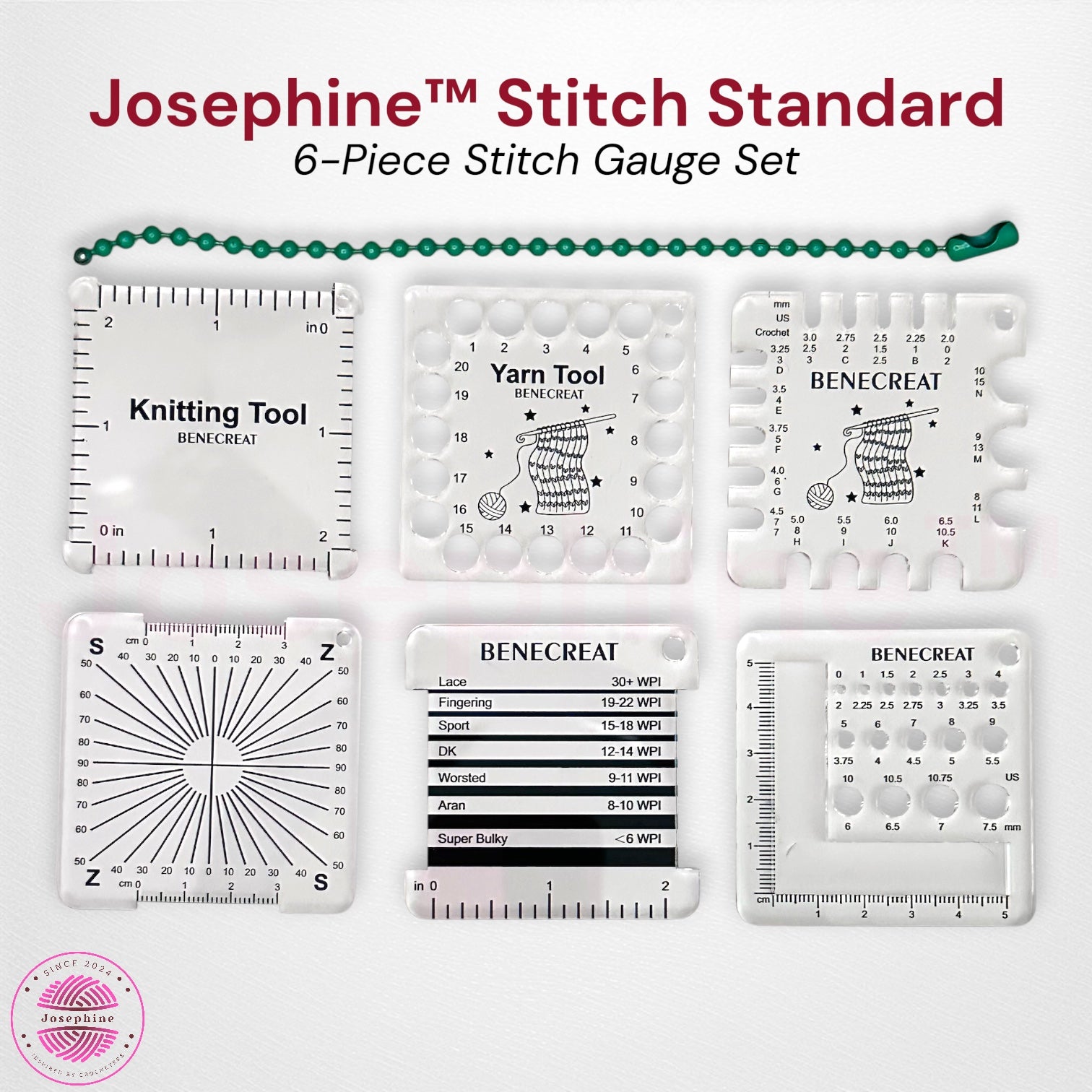 Josephine™ Stitch Standard 6-Piece Stitch Gauge Set