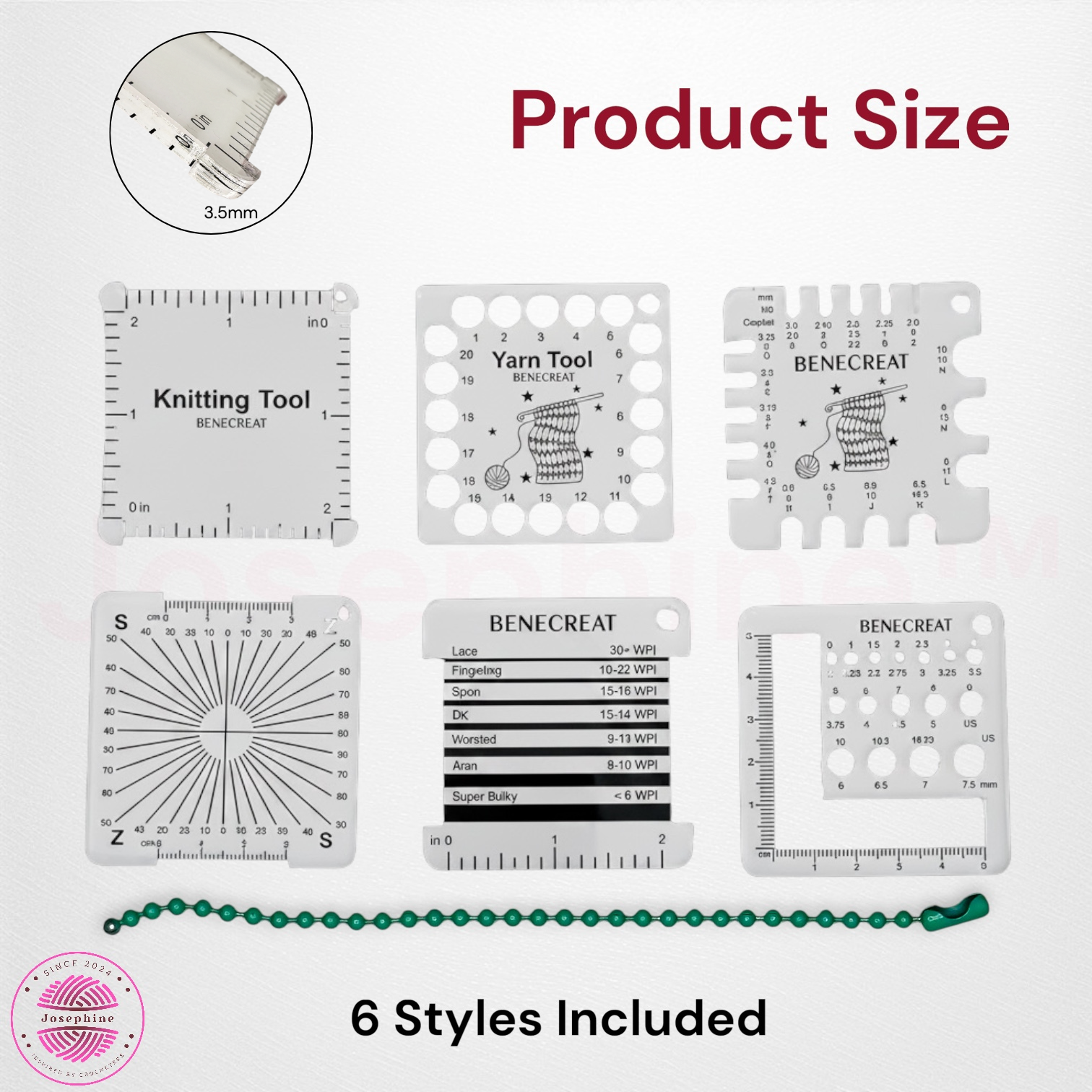 Josephine™ Stitch Standard 6-Piece Stitch Gauge Set