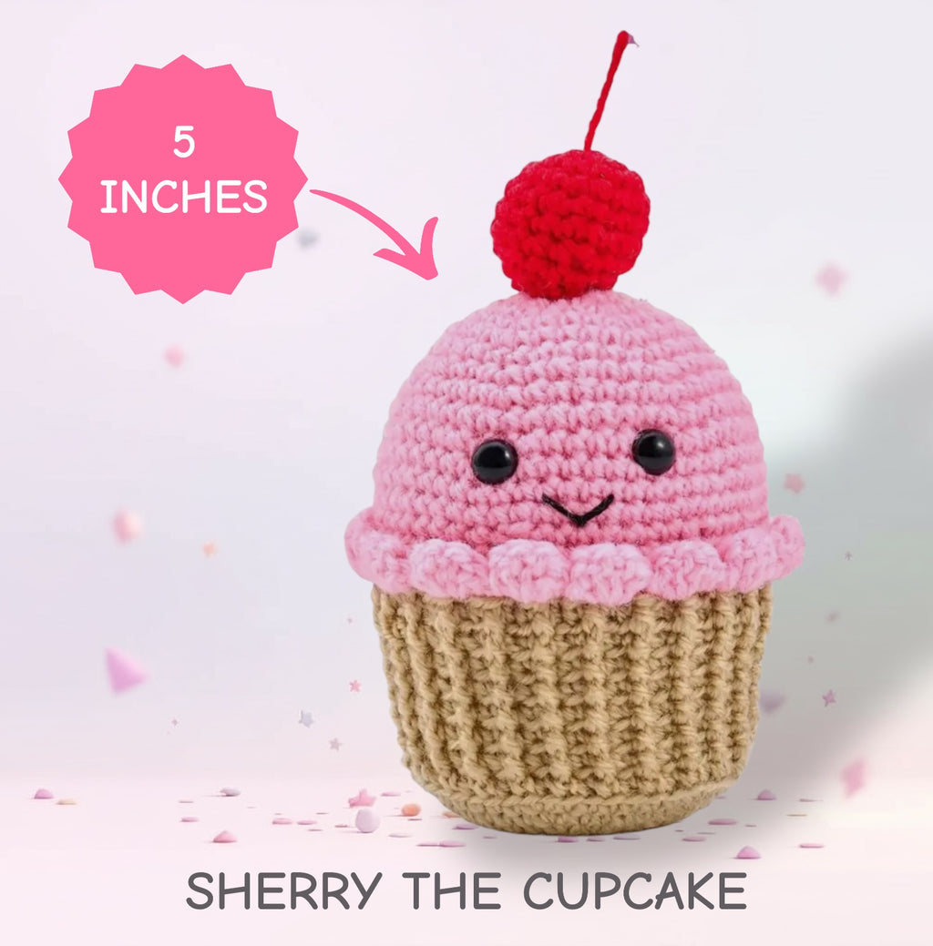 🧁✨ Sherry the Cupcake Amigurumi Crochet Kit