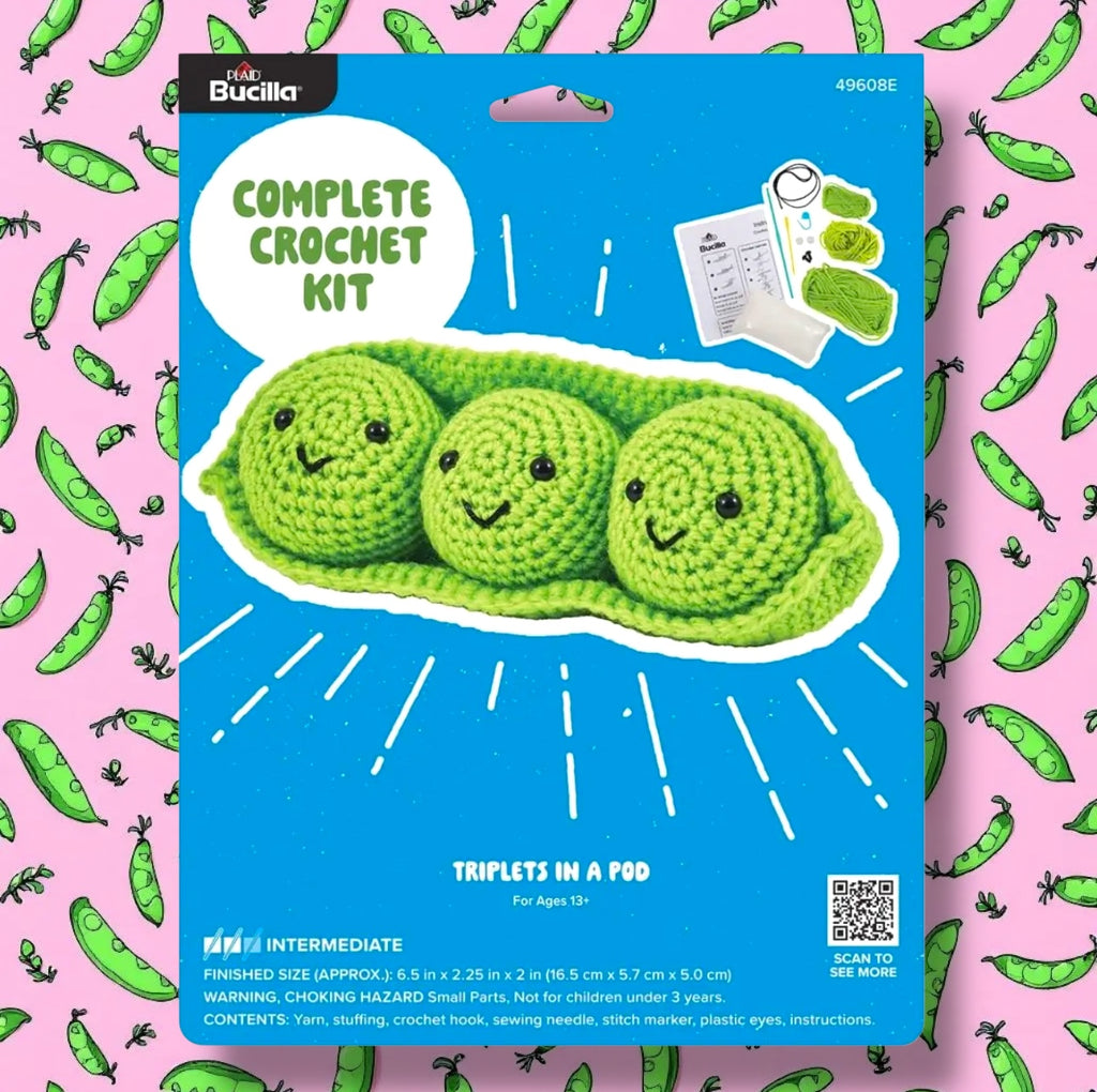 🌱✨ Triplets in a Pod Amigurumi Crochet Kit